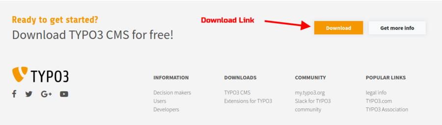 TYPO3 download page
